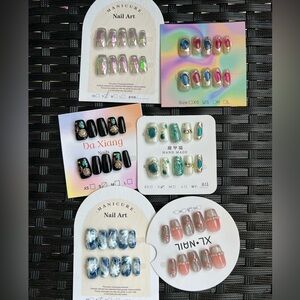 Bundle of Size Small Press On Nails 6 Sets of 10 Nails